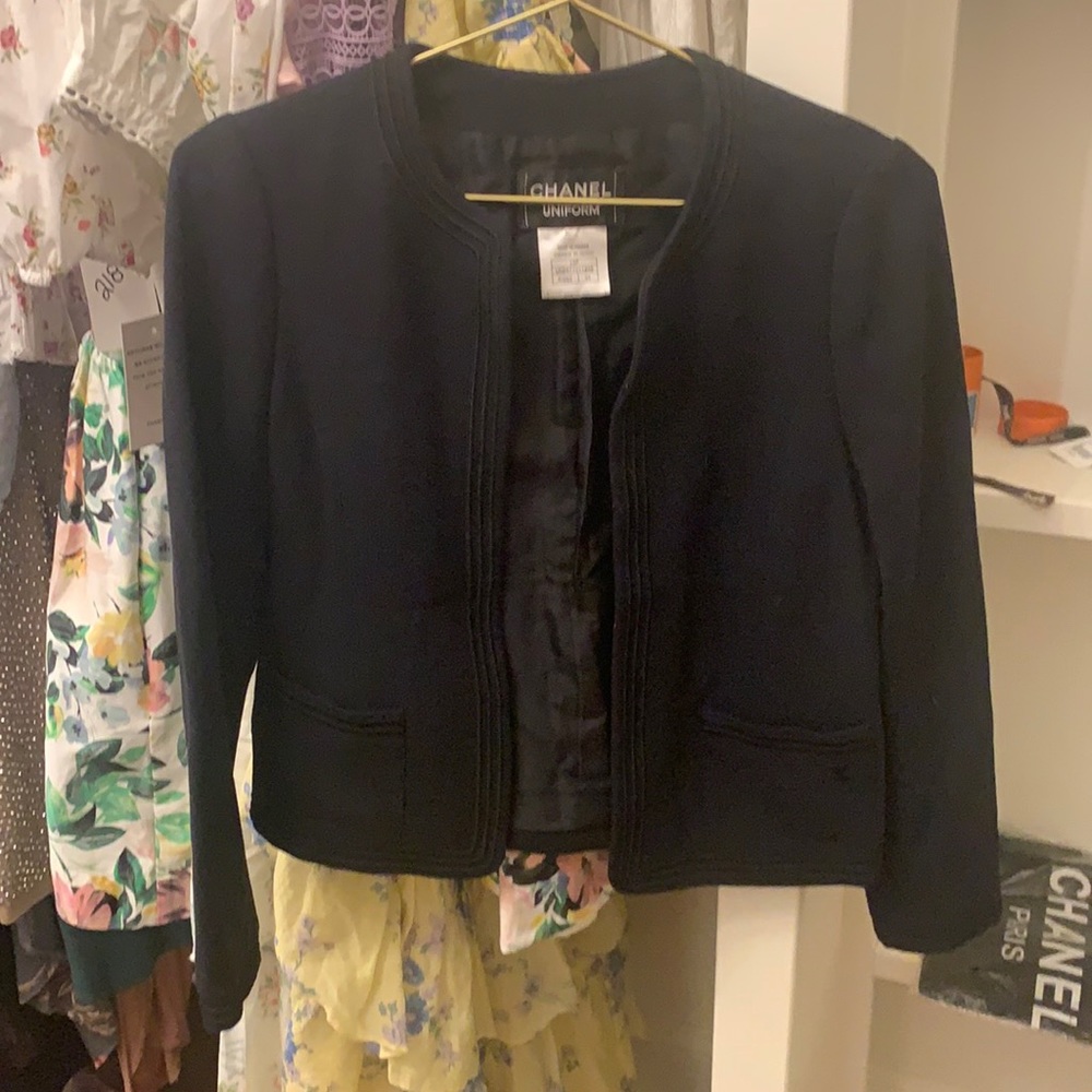 Authentic Black Chanel Uniform Blazer